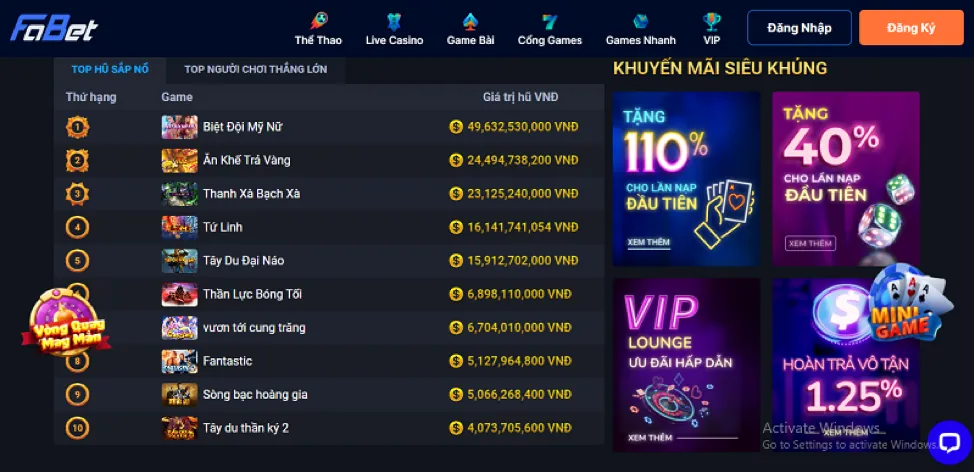 Chương trình VIP và phần thưởng đặc biệt